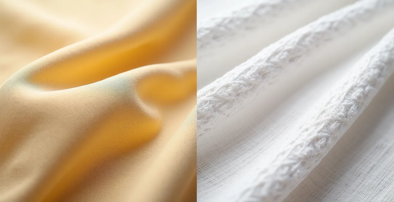 Vue macro comparative des textures de jersey et coton structuré