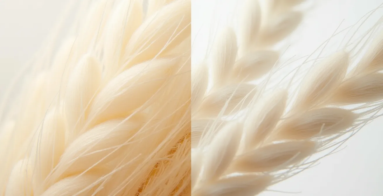 Structure microscopique comparée des fibres de lin et de chanvre